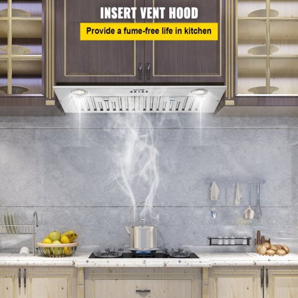 30Inch Stainless Steel BuiltIn Range Hood 800 CFM Kitchen Vent With Push Button Control LED Lights 2