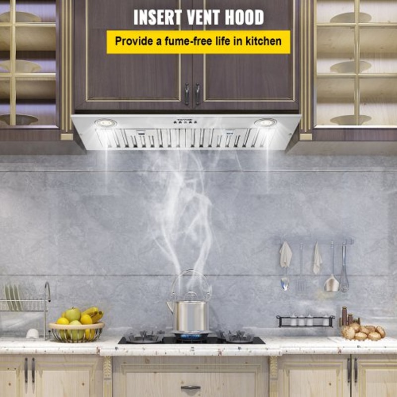 30Inch Stainless Steel BuiltIn Range Hood 800 CFM Kitchen Vent With Push Button Control LED Lights 2