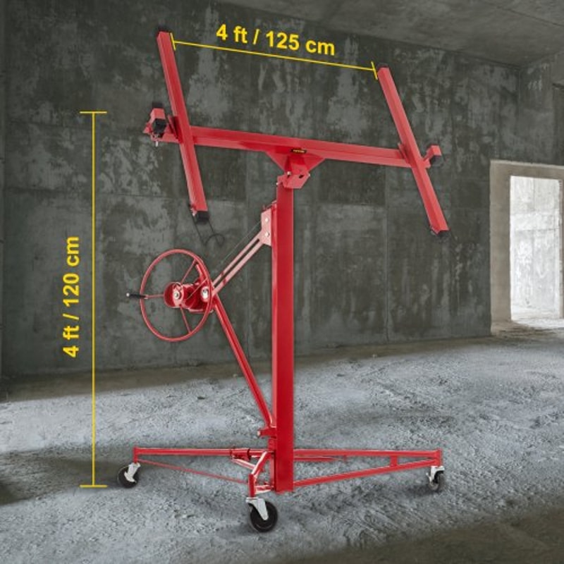 11ft Sheetrock Lift Drywall Lift 150lb Weight Capacity Panel Hoist Jack Tool W Telescopic Arm 3 Lo 7