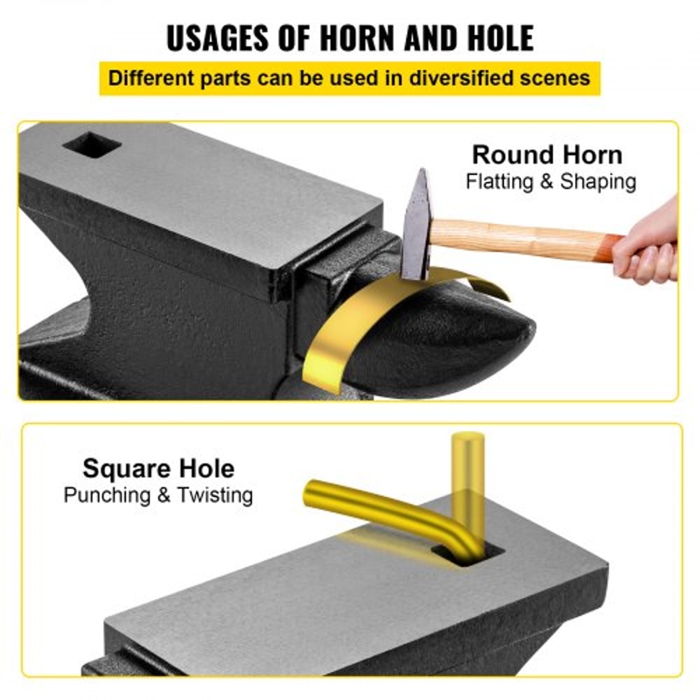 100 Lbs 45kg Single Horn Anvil 104 X 5 In Countertop Stable Base High Hardness Rugged Round Horn A 4