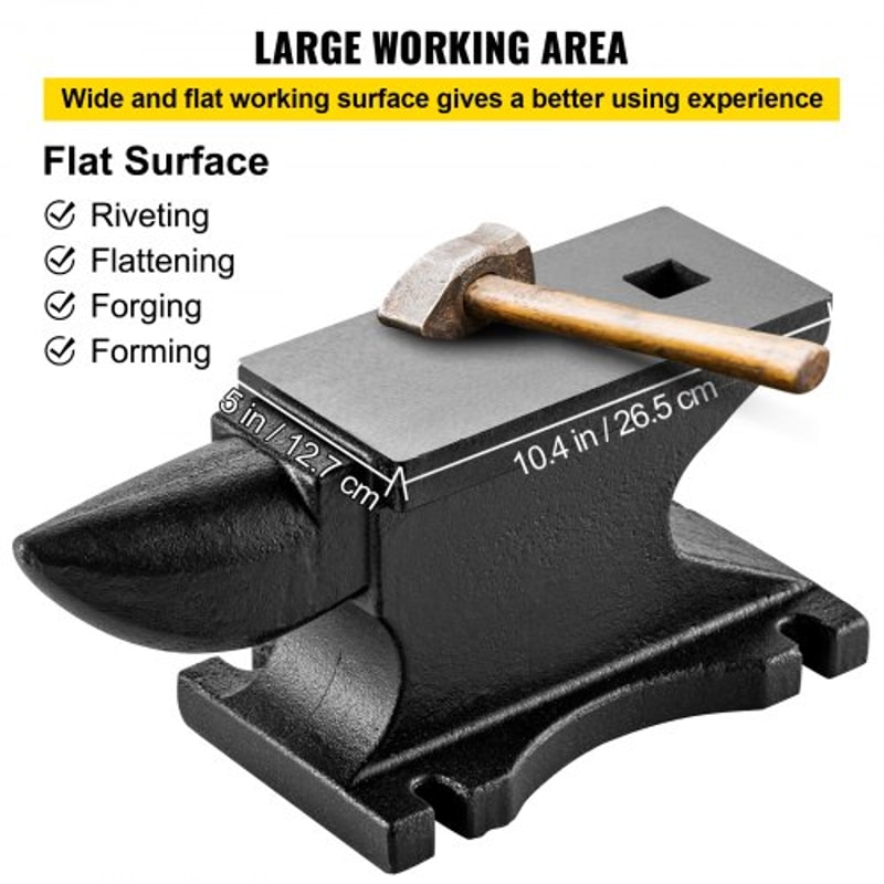 100 Lbs 45kg Single Horn Anvil 104 X 5 In Countertop Stable Base High Hardness Rugged Round Horn A 6