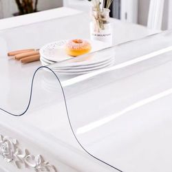 2 mm thick clear table protector, extra durable rectangle desk mat, waterproof & scratch-resistant for office