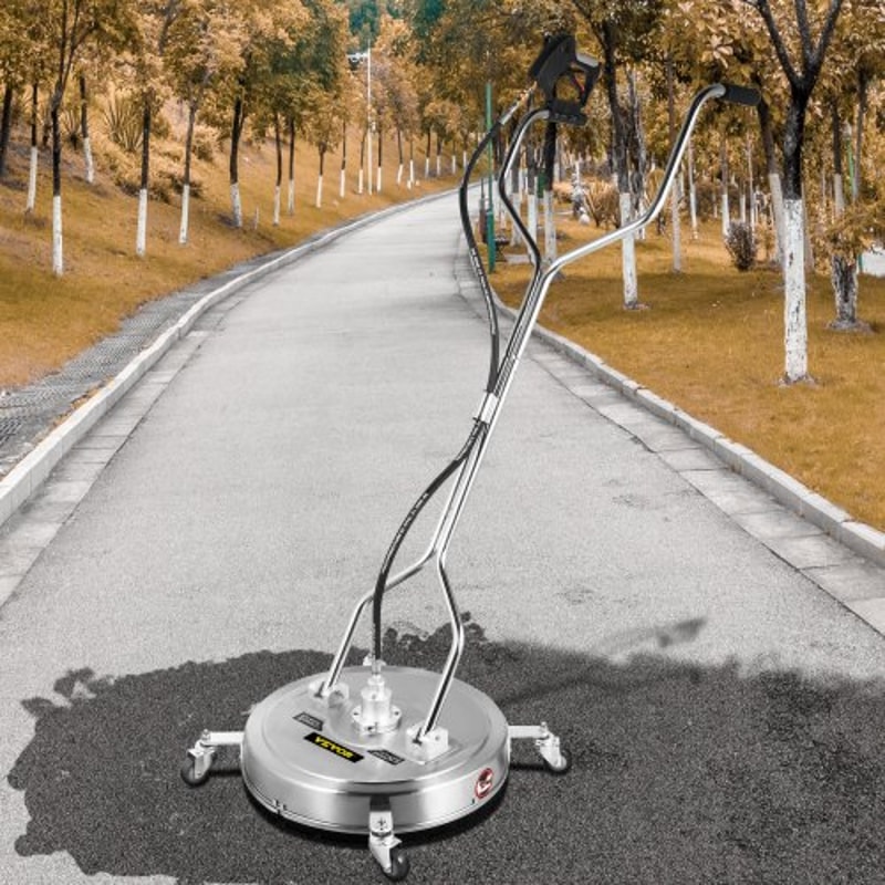 20" 4000 PSI Pressure Washer Surface Cleaner, Stainless Steel Frame w/Rotating Dual Handle & Wheels