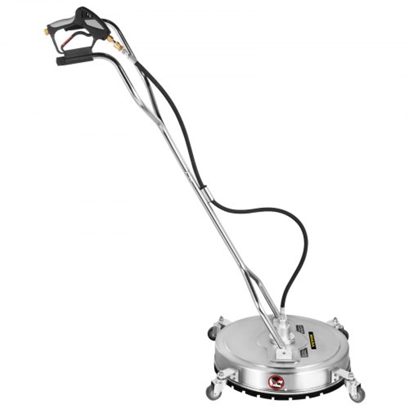 20" 4000 PSI Pressure Washer Surface Cleaner, Stainless Steel Frame w/Rotating Dual Handle & Wheels