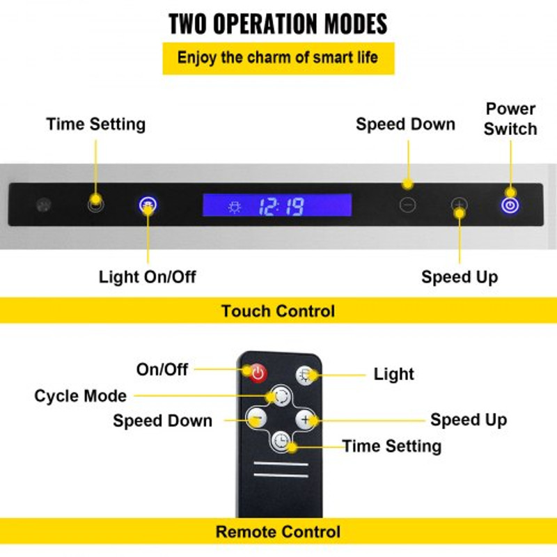 Insert Range Hood, Speed Stainless Steel Built-in Kitchen Vent with Touch & Remote Control, LED Lighting, Baffle Filters