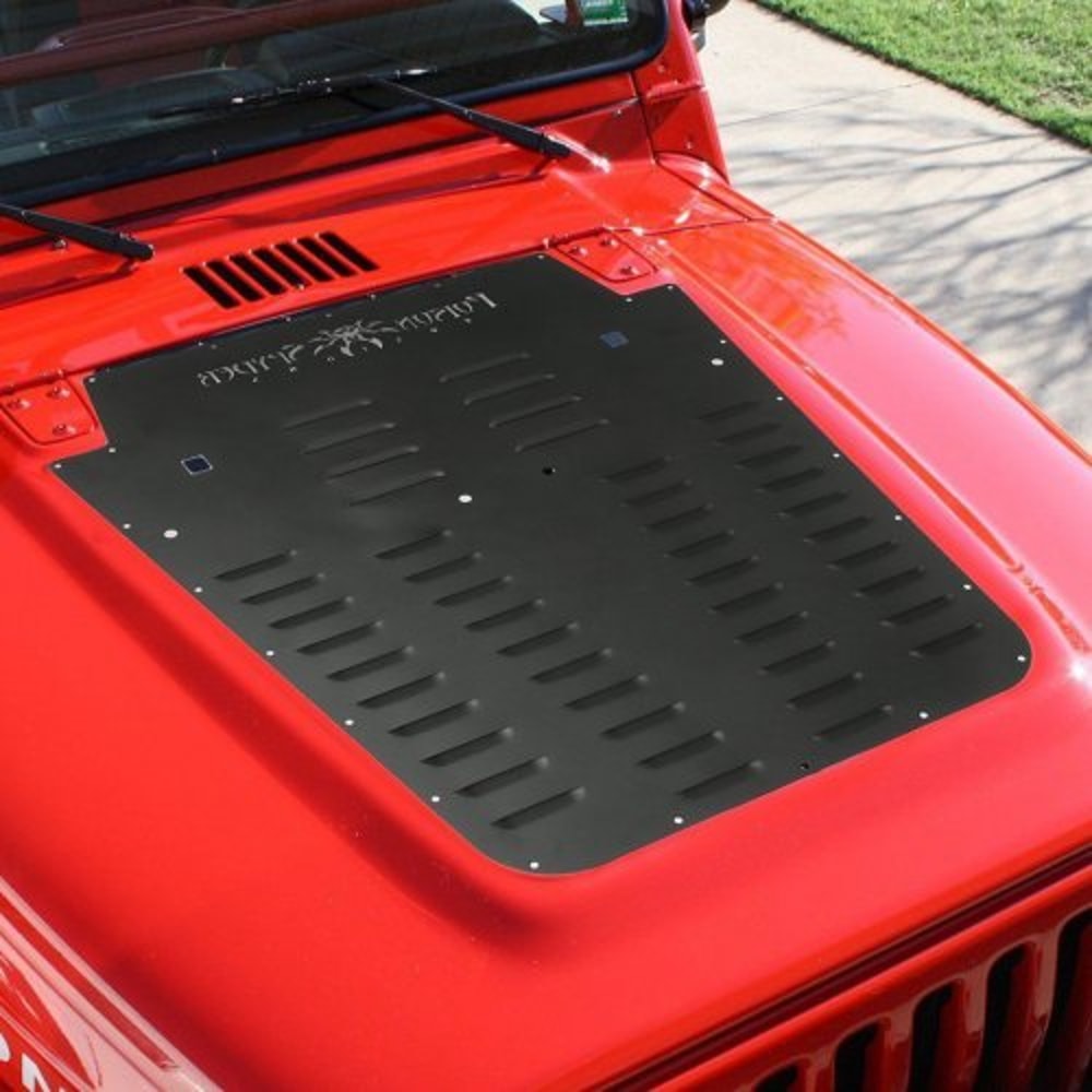 Heavy-Duty Vented Hood Louver Black Powdercoat for Jeep Wrangler JK, Engine Heat Reduction & Style Enhancement