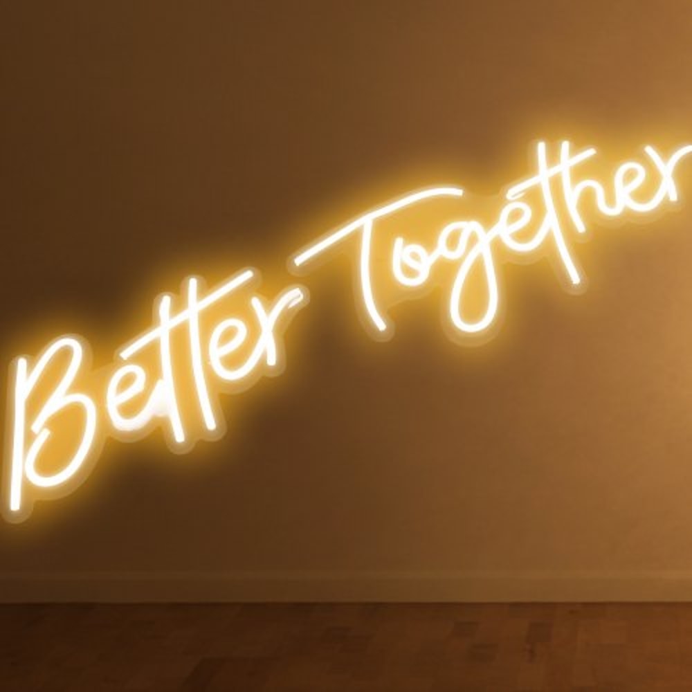Better Together LED Neon Sign, Warm White Light Signs with Remote Control, Adjustable Brightness, Ideal for Wedding
