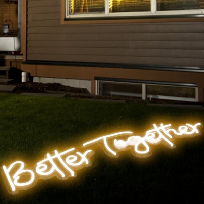 Better Together LED Neon Sign, Warm White Light Signs with Remote Control, Adjustable Brightness, Ideal for Wedding