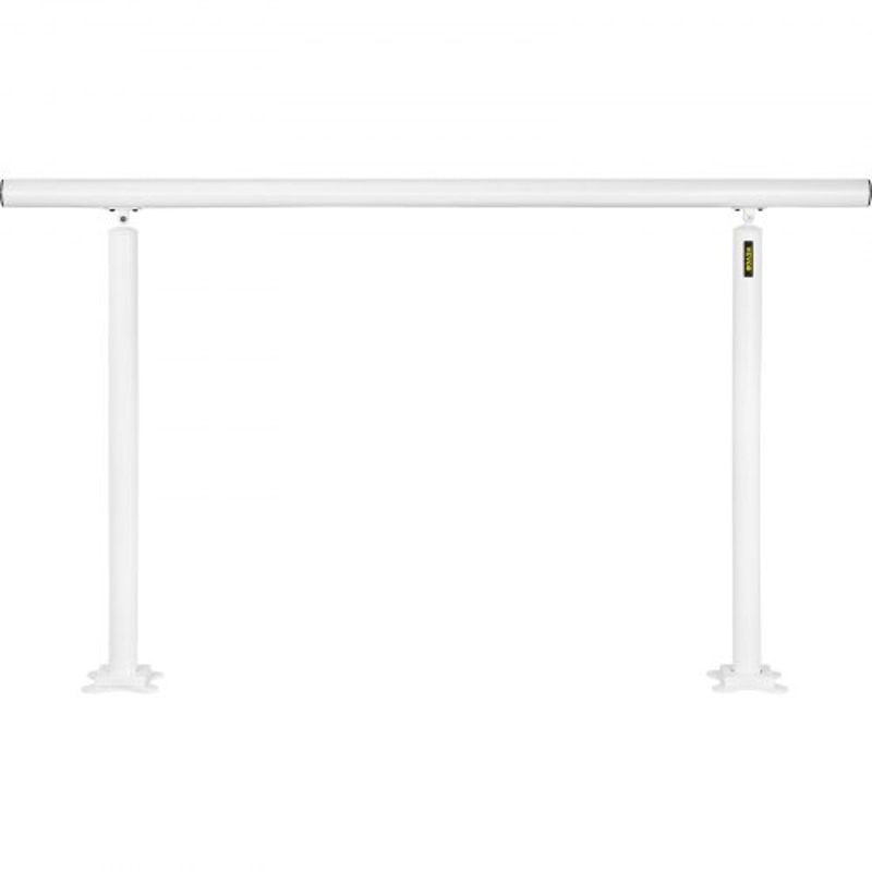 Outdoor Stair Railing Kit, Adjustable White Aluminum Handrails, Safety Stair Rail for Elderly, Porch & Garden