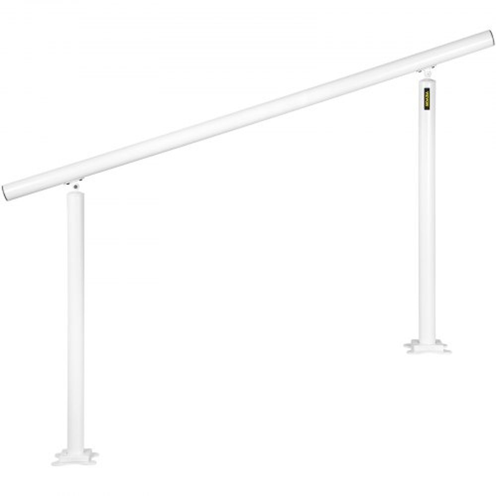 Outdoor Stair Railing Kit, Adjustable White Aluminum Handrails, Safety Stair Rail for Elderly, Porch & Garden