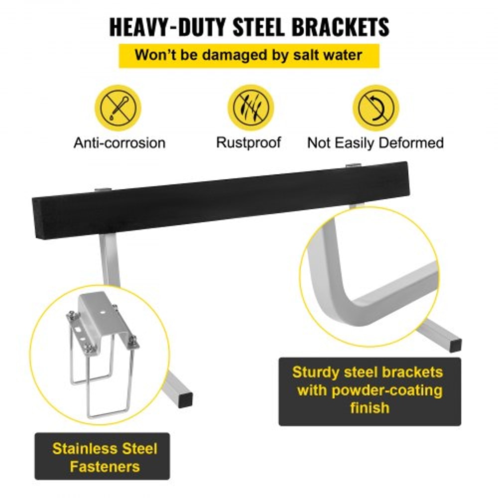 Boat Trailer Guide-ons, Heavy-Duty Rustproof Steel Trailer Guides with Carpet Padding & Hardware for Ski & Fishing Boat