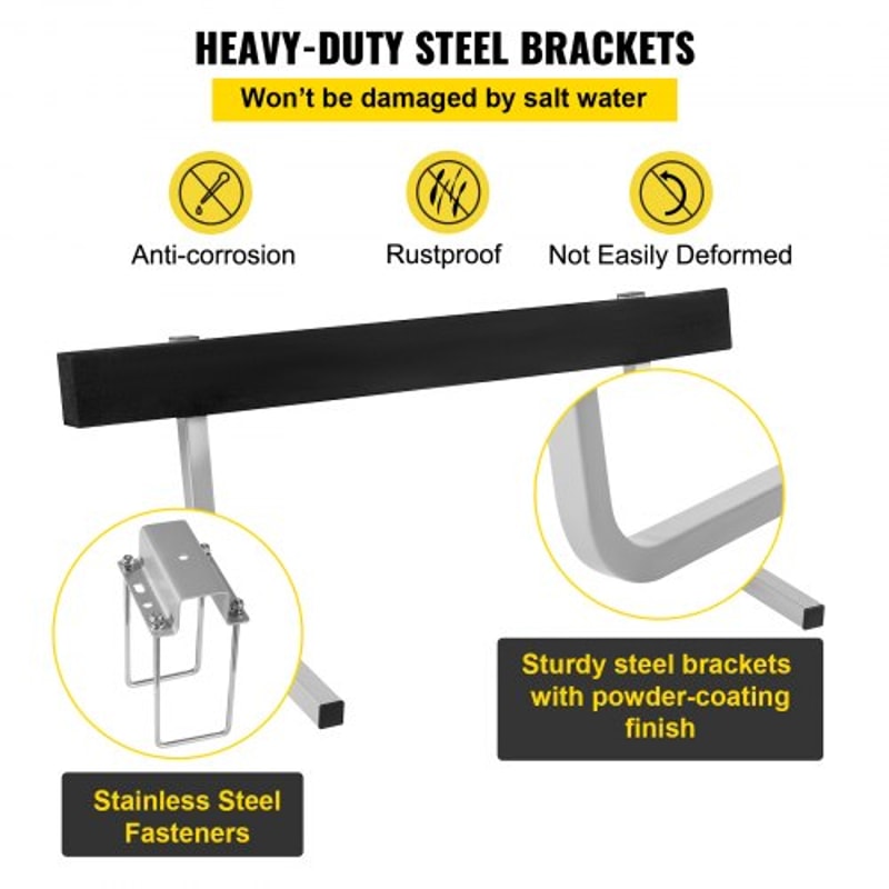 Boat Trailer Guide-ons, Heavy-Duty Rustproof Steel Trailer Guides with Carpet Padding & Hardware for Ski & Fishing Boat