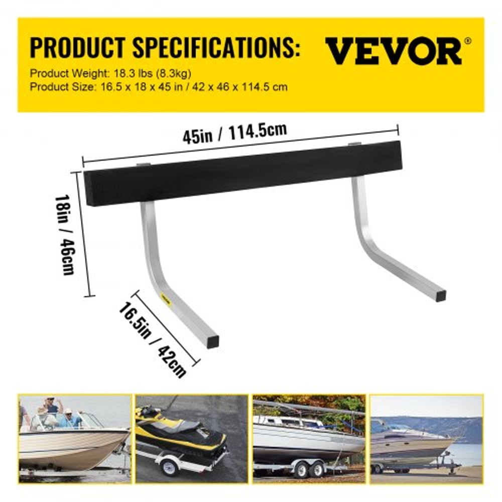 Boat Trailer Guide-ons, Heavy-Duty Rustproof Steel Trailer Guides with Carpet Padding & Hardware for Ski & Fishing Boat