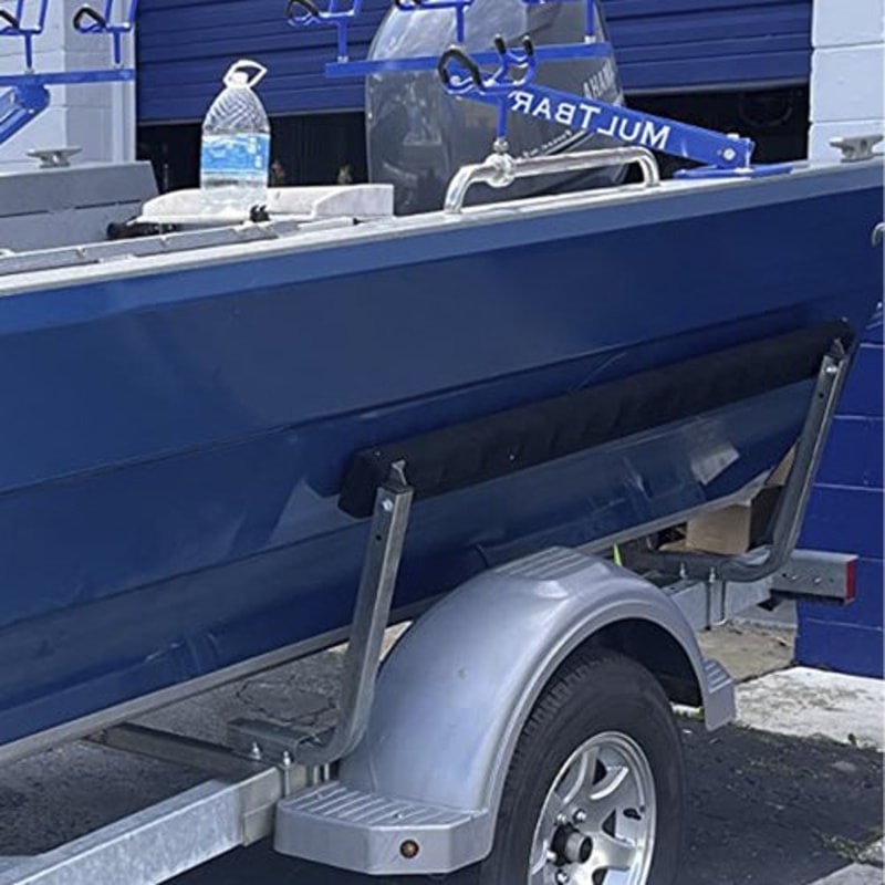 Boat Trailer Guide-ons, Heavy-Duty Rustproof Steel Trailer Guides with Carpet Padding & Hardware for Ski & Fishing Boat