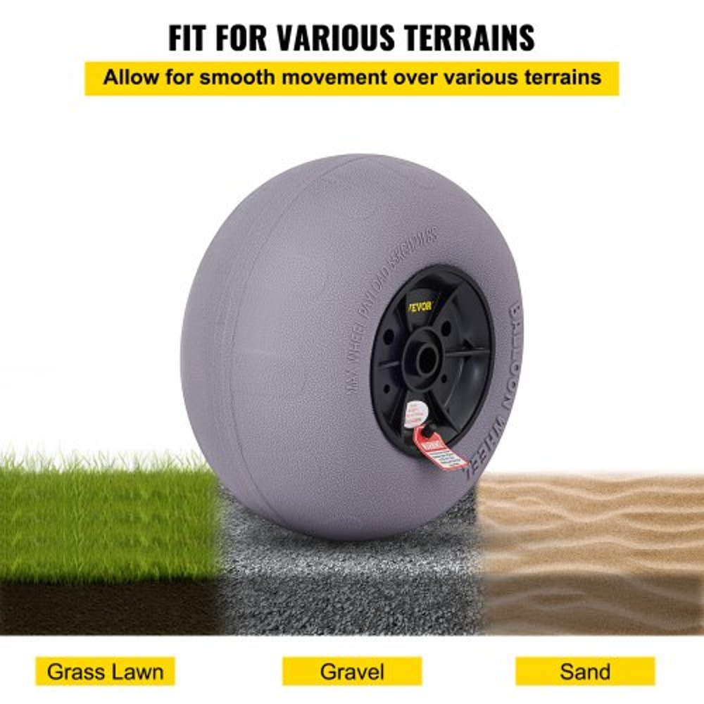 Beach Balloon Wheels, Heavy-Duty TPU Replacement Sand Tires for Kayak Dolly, Canoe Cart & Beach Buggy