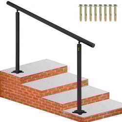 outdoor stair railing kit, adjustable handrail, black aluminum stair hand rail for the elderly & indoor/outdoor safety