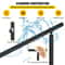Outdoor Stair Railing Kit, Adjustable Handrail, Black Aluminum Stair Hand Rail for The Elderly & Indoor/Outdoor Safety