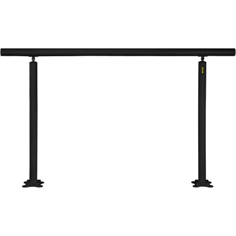 Outdoor Stair Railing Kit, Adjustable Handrail, Black Aluminum Stair Hand Rail for The Elderly & Indoor/Outdoor Safety