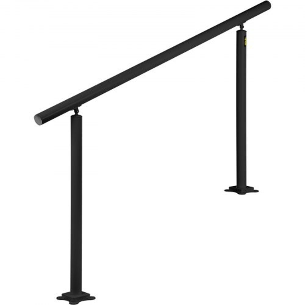 Outdoor Stair Railing Kit, Adjustable Handrail, Black Aluminum Stair Hand Rail for The Elderly & Indoor/Outdoor Safety