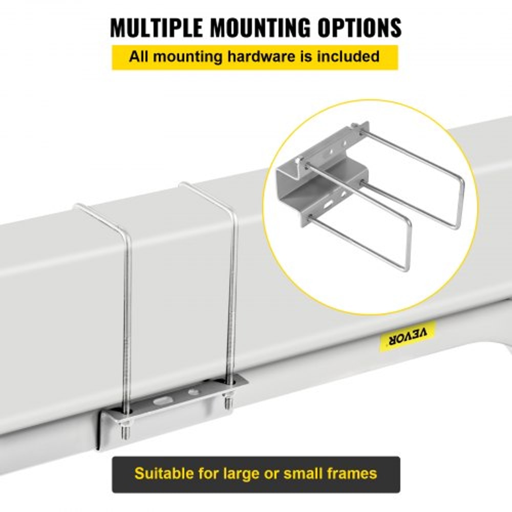 Boat Trailer Guide-On Set, Steel Post Guide-Ons with White PVC Tube Covers, Adjustable Width, Complete Mount Kit