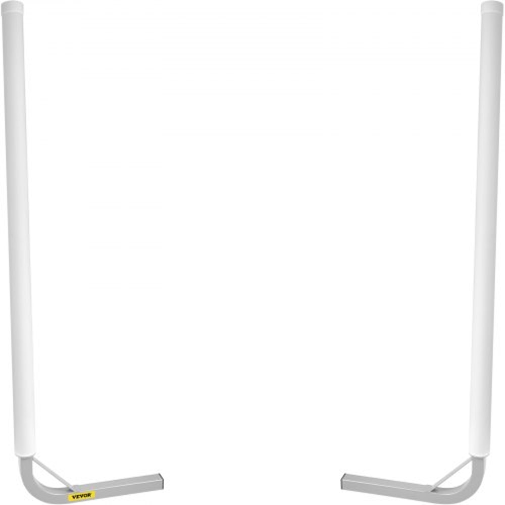 Boat Trailer Guide-On Set, Steel Post Guide-Ons with White PVC Tube Covers, Adjustable Width, Complete Mount Kit