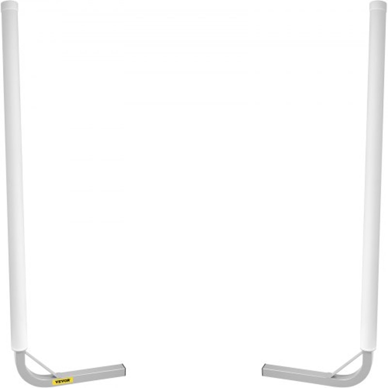 Boat Trailer Guide-On Set, Steel Post Guide-Ons with White PVC Tube Covers, Adjustable Width, Complete Mount Kit