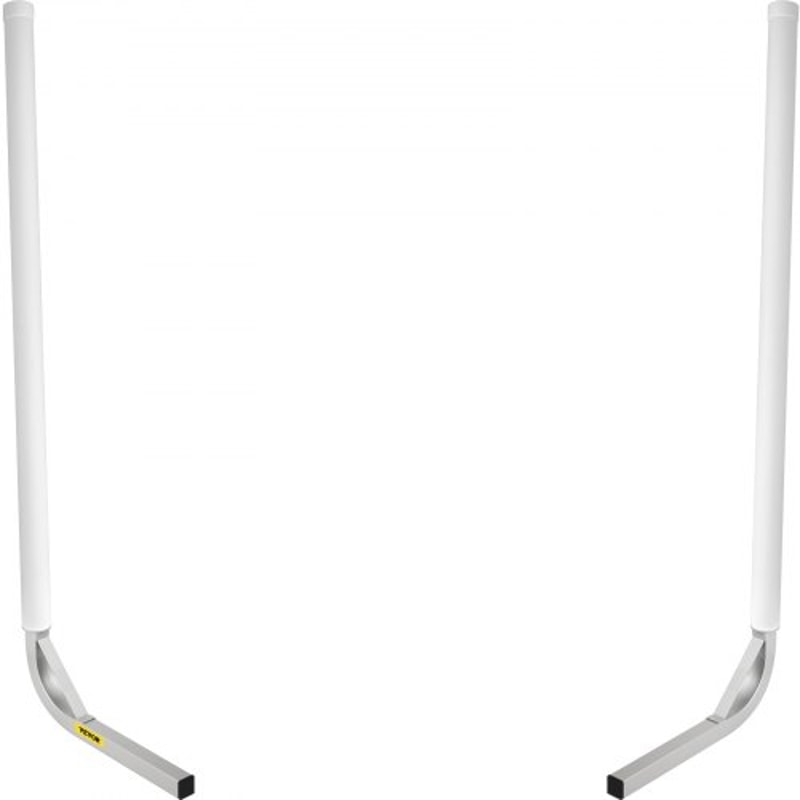 Boat Trailer Guide-On Set, Steel Post Guide-Ons with White PVC Tube Covers, Adjustable Width, Complete Mount Kit