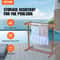 Freestanding Outdoor Pool Towel Rack, Bar Brown PVC T-Shape Storage Organizer with Clips, Mesh Bag & Hook for Swimming
