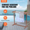Freestanding Outdoor Pool Towel Rack, Bar Brown PVC T-Shape Storage Organizer with Clips, Mesh Bag & Hook for Swimming