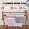 Freestanding Outdoor Pool Towel Rack, Bar Brown PVC T-Shape Storage Organizer with Clips, Mesh Bag & Hook for Swimming