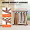 Freestanding Outdoor Pool Towel Rack, Bar Brown PVC T-Shape Storage Organizer with Clips, Mesh Bag & Hook for Swimming