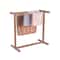 Freestanding Outdoor Pool Towel Rack, Bar Brown PVC T-Shape Storage Organizer with Clips, Mesh Bag & Hook for Swimming