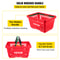 Store Shopping Baskets, PE Material with Plastic Handle & Iron Stand for Supermarket, Retail & Bookstore