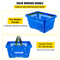 Shopping Basket Set, Store Baskets with Plastic Handle & Iron Stand, Durable PE Material for Supermarket, Retail