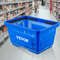 Shopping Basket Set, Store Baskets with Plastic Handle & Iron Stand, Durable PE Material for Supermarket, Retail