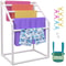 Pool Towel Rack Bar, Freestanding Outdoor PVC Trapezoidal Poolside Storage Organizer with Towel Clips, Mesh Bag & Hook