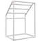 Pool Towel Rack Bar, Freestanding Outdoor PVC Trapezoidal Poolside Storage Organizer with Towel Clips, Mesh Bag & Hook