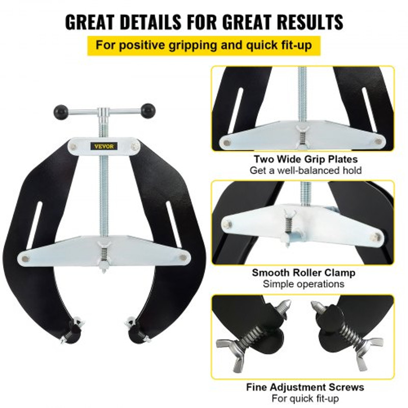 High Strength Pipe Clamp, Steel Pipe Alignment Tool with Quick Acting Screw, Ultra Clamp for Welding Fit Up, Lightweight