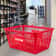 Shopping Basket Set, Durable PE Material with Handle & Stand, Supermarket, Retail & Grocery