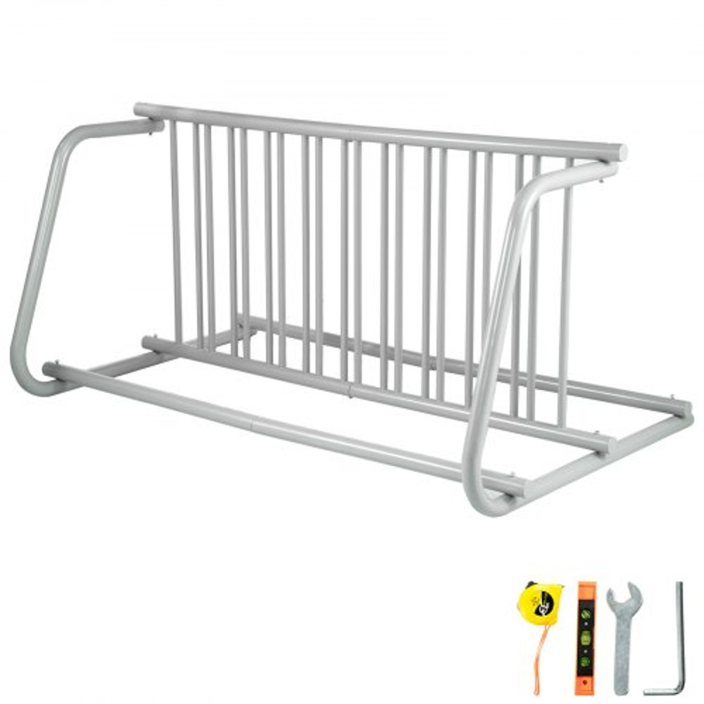 59" Length All-Steel Grid Bike Rack, 10-Bike Capacity Dual-Side Storage Stand for Garages, Streets, Yards & Bike Events