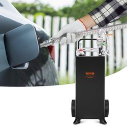 30-gallon fuel caddy, portable fuel storage tank with wheels & manual transfer pump | gasoline/diesel container