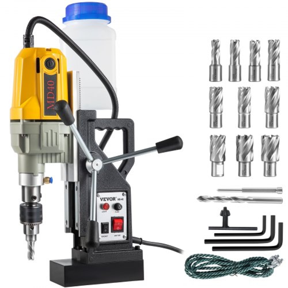 1100W 157 Boring Diameter Magnetic Drill Press 2697lbf12000N Portable Electric Mag Drill With 12 Bi 1