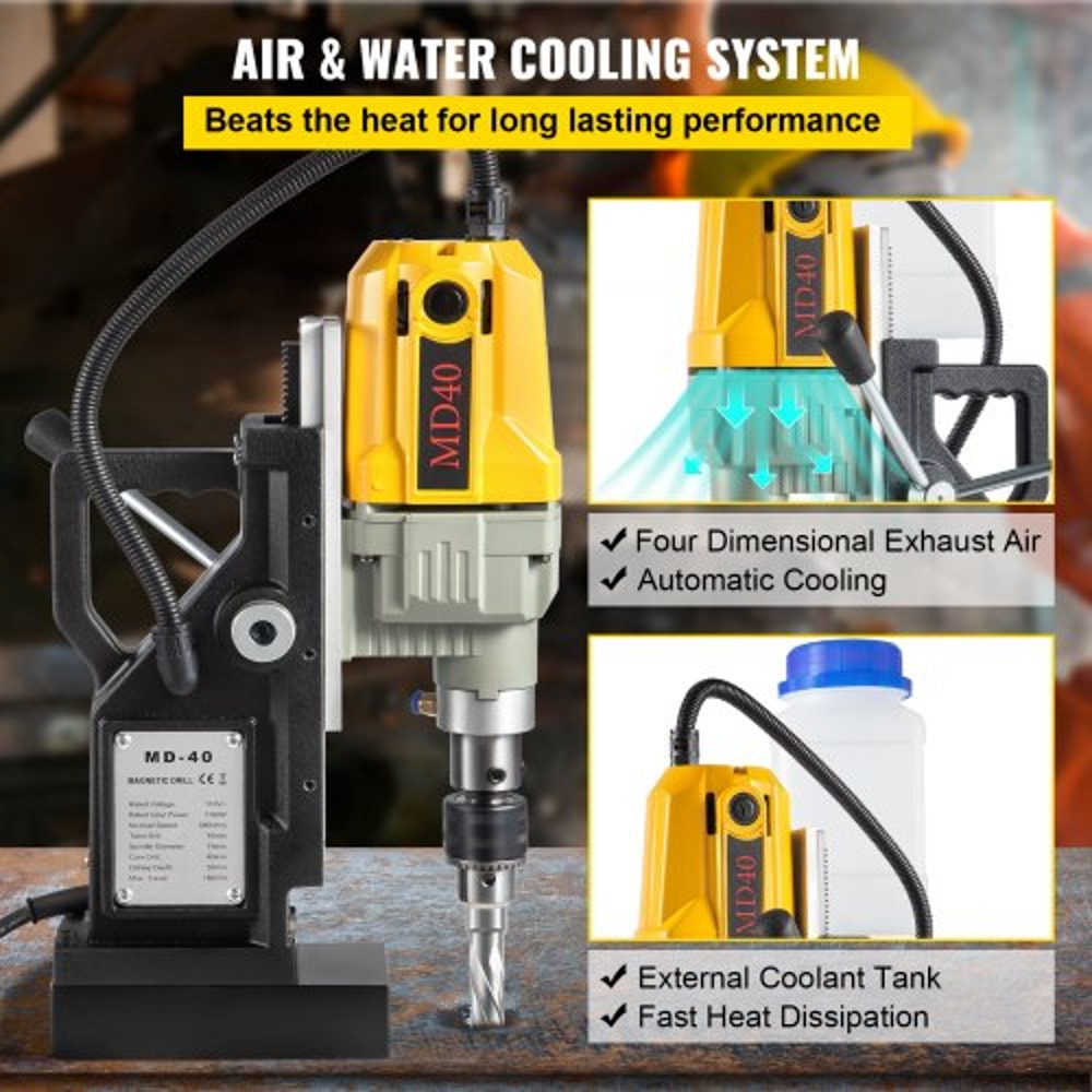 1100W 157 Boring Diameter Magnetic Drill Press 2697lbf12000N Portable Electric Mag Drill With 12 Bi 5