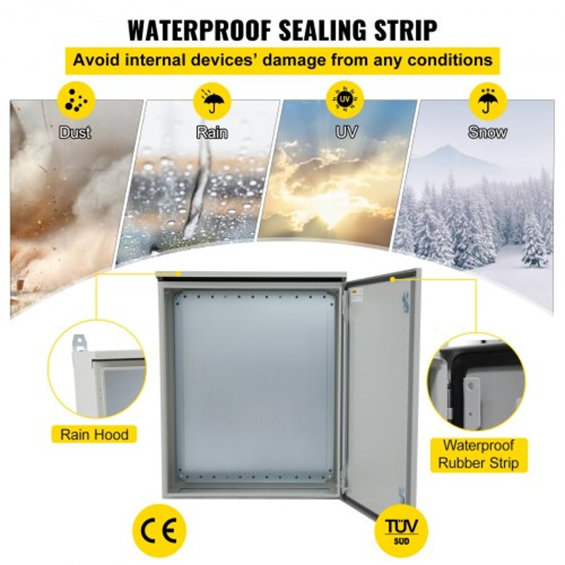 HeavyDuty NEMA 4 Junction Box ColdRolled Carbon Steel IP65 Waterproof Hinged Lockable Design With R 4