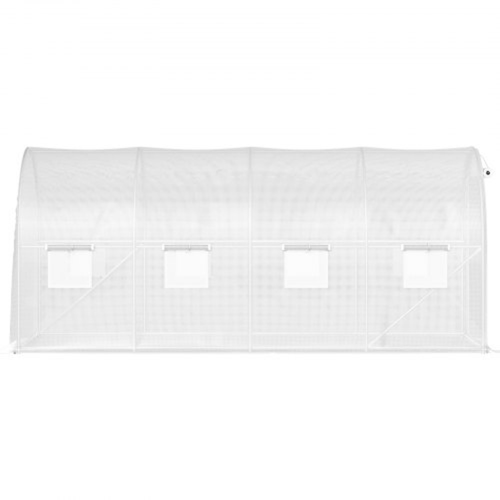 WalkIn Greenhouse 15 X 65 X 7 Ft Waterproof PE Cover Sturdy Galvanized Frame 8 Mesh Windows Zipper 7
