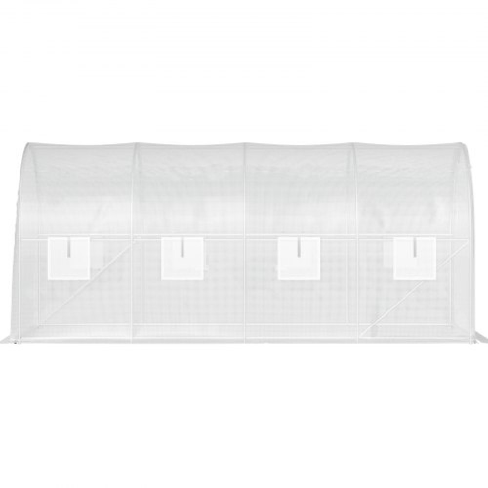 WalkIn Greenhouse 15 X 65 X 7 Ft Waterproof PE Cover Sturdy Galvanized Frame 8 Mesh Windows Zipper 9