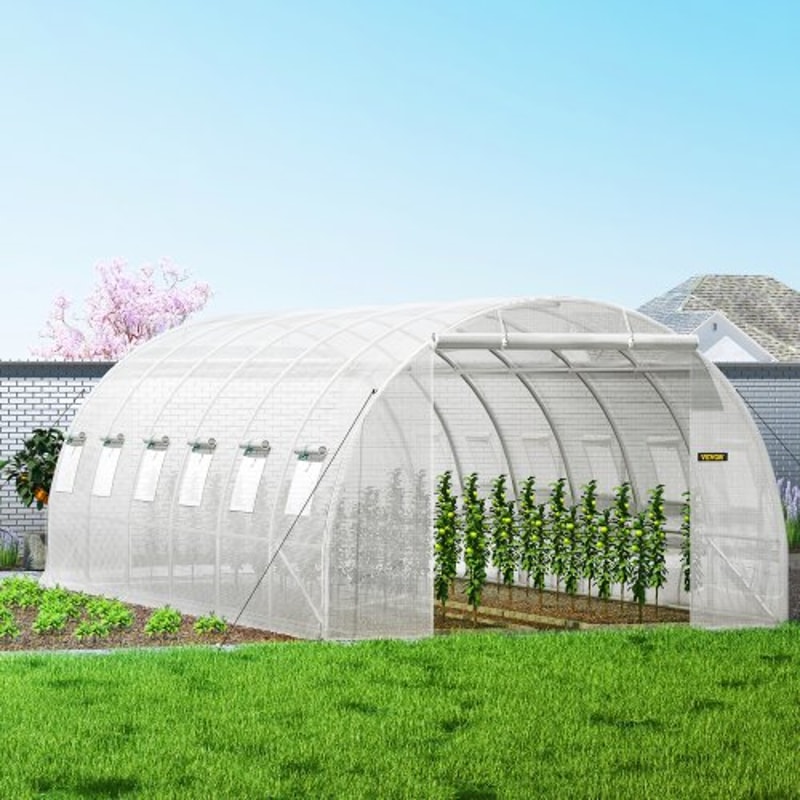 20x10x7 Ft WalkIn Tunnel Greenhouse Portable Plant Hot House With Galvanized Steel Hoops 3 Top Beam 0