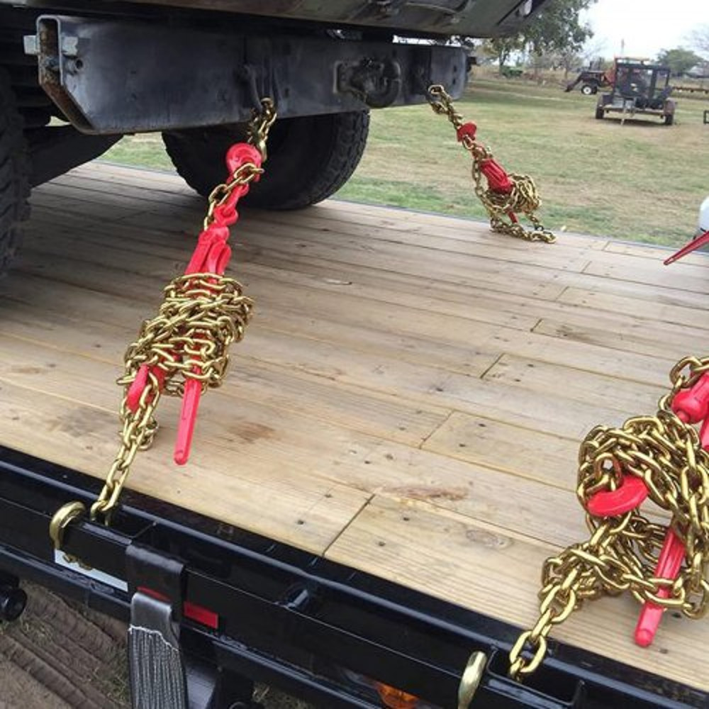516 Grade 80 Chain Binder Set 6600LBS Capacity Tie Down Kit With 21 Chains Grab Hooks Ideal For T 0