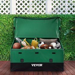 230 gallon outdoor storage box, waterproof pe tarpaulin patio deck box for garden, pool & camping gear