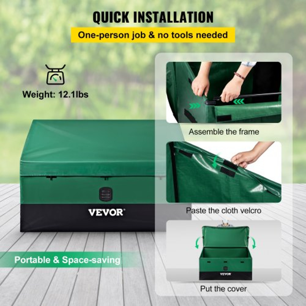 HeavyDuty Patio Deck Box 100 Gallon Waterproof Outdoor Storage Box With PE Tarpaulin Ventilated De 5